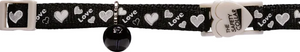 LOVE HEARTS CAT COLLAR - BLACK