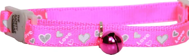 LOVE HEARTS CAT COLLAR - PINK