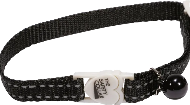 REFLECTIVE THREAD CAT COLLAR - BLACK