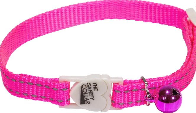 REFLECTIVE THREAD CAT COLLAR - PINK