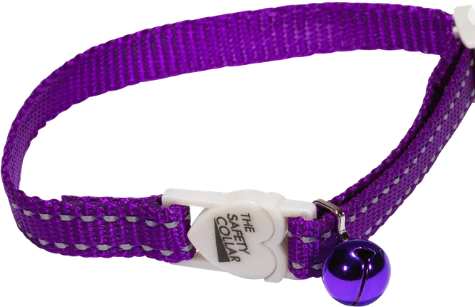 REFLECTIVE THREAD CAT COLLAR - PURPLE