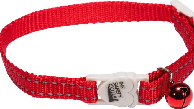 REFLECTIVE THREAD CAT COLLAR - RED