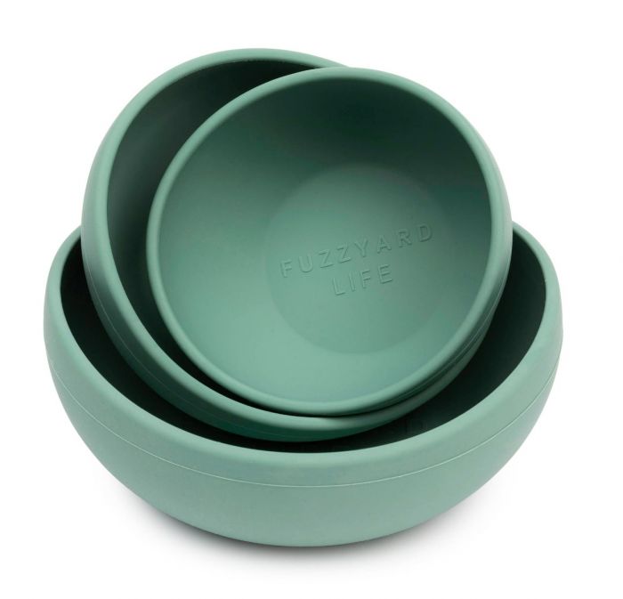 FUZZYARD LIFE SILICONE DOG BOWL - MYRTLE GREEN